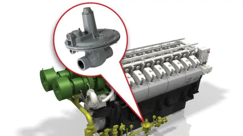 Gas engine fuel-line pressure regulator from CMR
