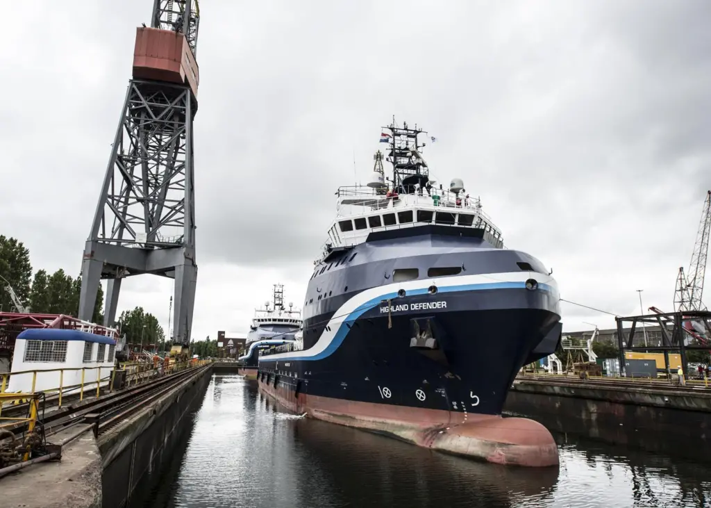 The two GulfMark PSV’s in Shipdock Amsterdam’s Panamax dock