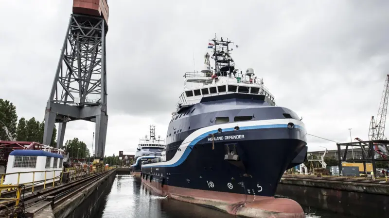 The two GulfMark PSV’s in Shipdock Amsterdam’s Panamax dock