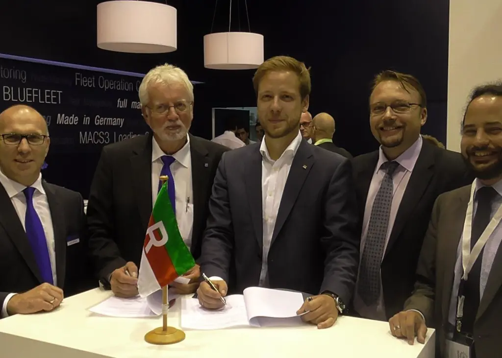 The letter of intent was signed by Interschalt and Rickmers at SMM 2014