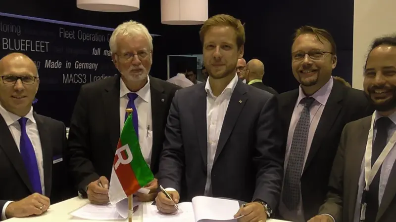 The letter of intent was signed by Interschalt and Rickmers at SMM 2014