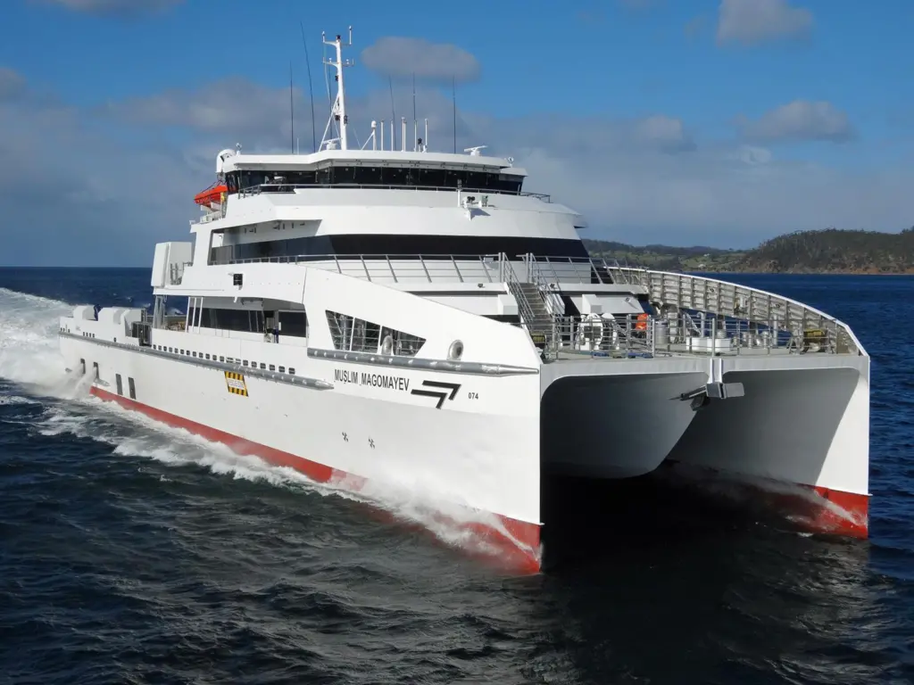 Incat's fast ferry expertise has been applied to crew transfer for the Caspian fields