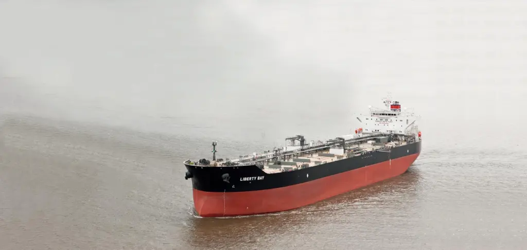 The Aker Philadelphia-built ‘Liberty Bay’ has been assigned to the conveyance of crude oil from Alaska to US west coast refineries. (Aker Philadelphia Shipyard)