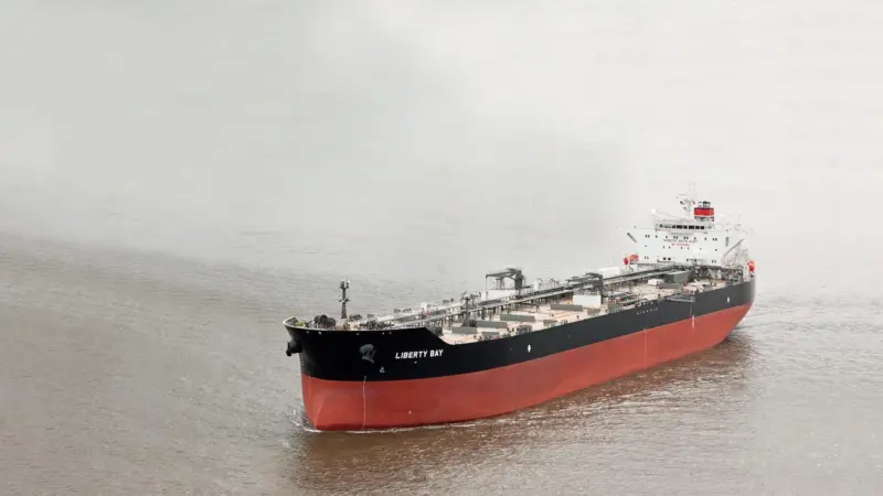 The Aker Philadelphia-built ‘Liberty Bay’ has been assigned to the conveyance of crude oil from Alaska to US west coast refineries. (Aker Philadelphia Shipyard)