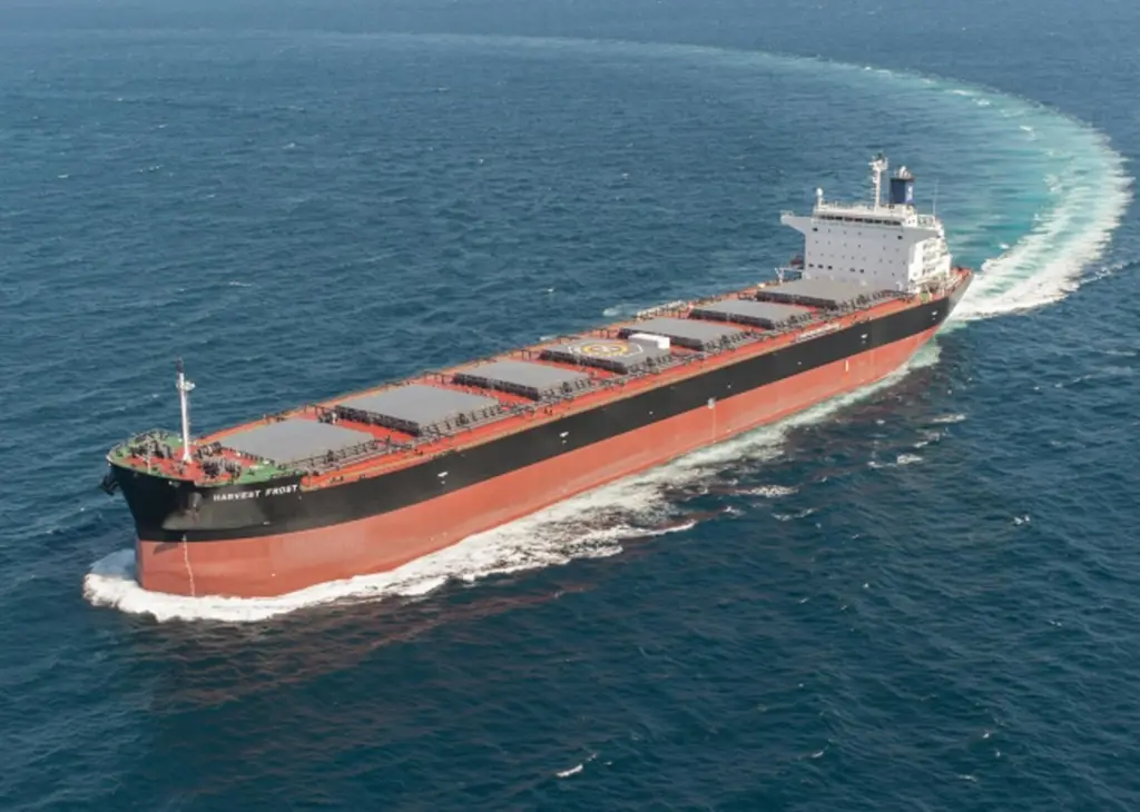 MHI said this first vessel achieves a 27% reduction in CO2 emissions because it’s equipped with the Mitsubishi Air Lubrication System (MALS)