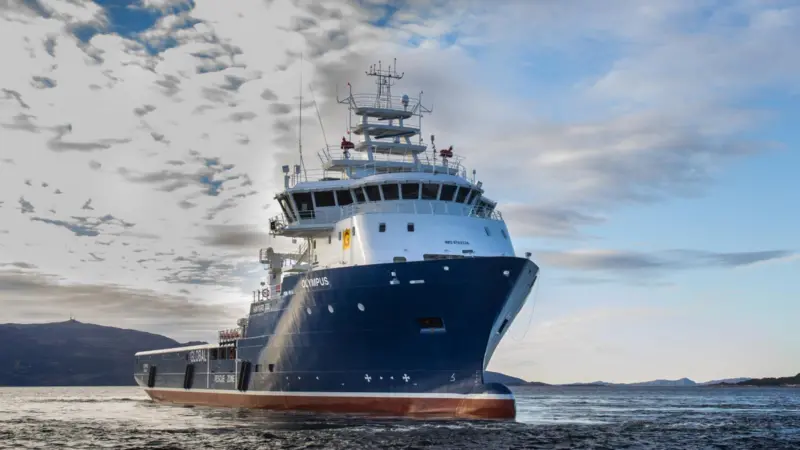 The 72m platform supply vessel (PSV) was christened 'Olympus'