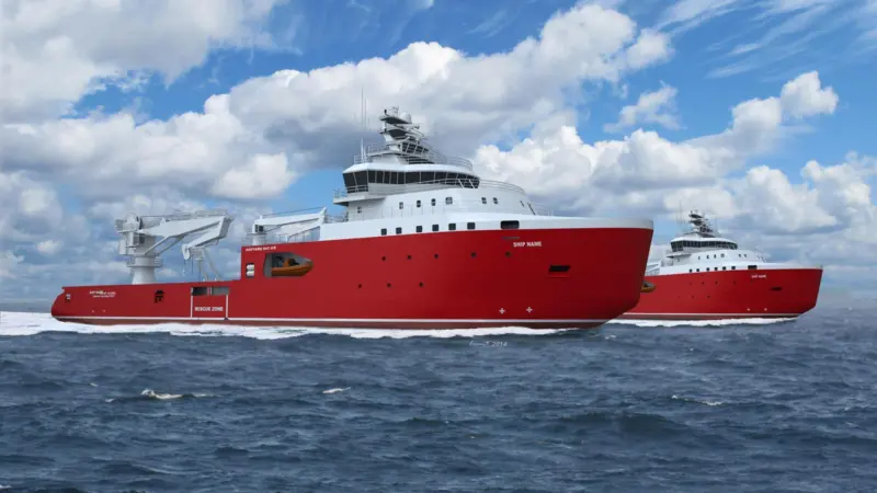 The 86.7m vessels will have the DNV ice class Icebreaker Ice 10 and Winterizes Cold (-30°C)