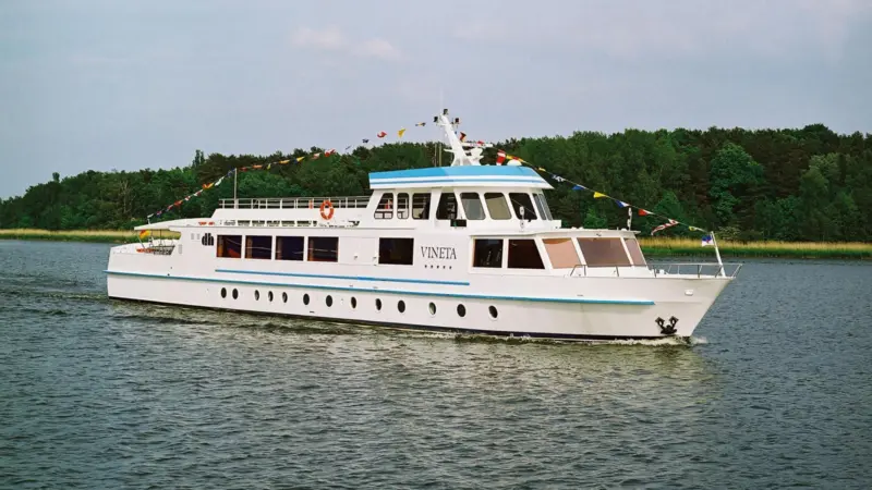 Murky past: ex GDR state yacht 'Vineta' (ex 'A Koebis') is up for grabs