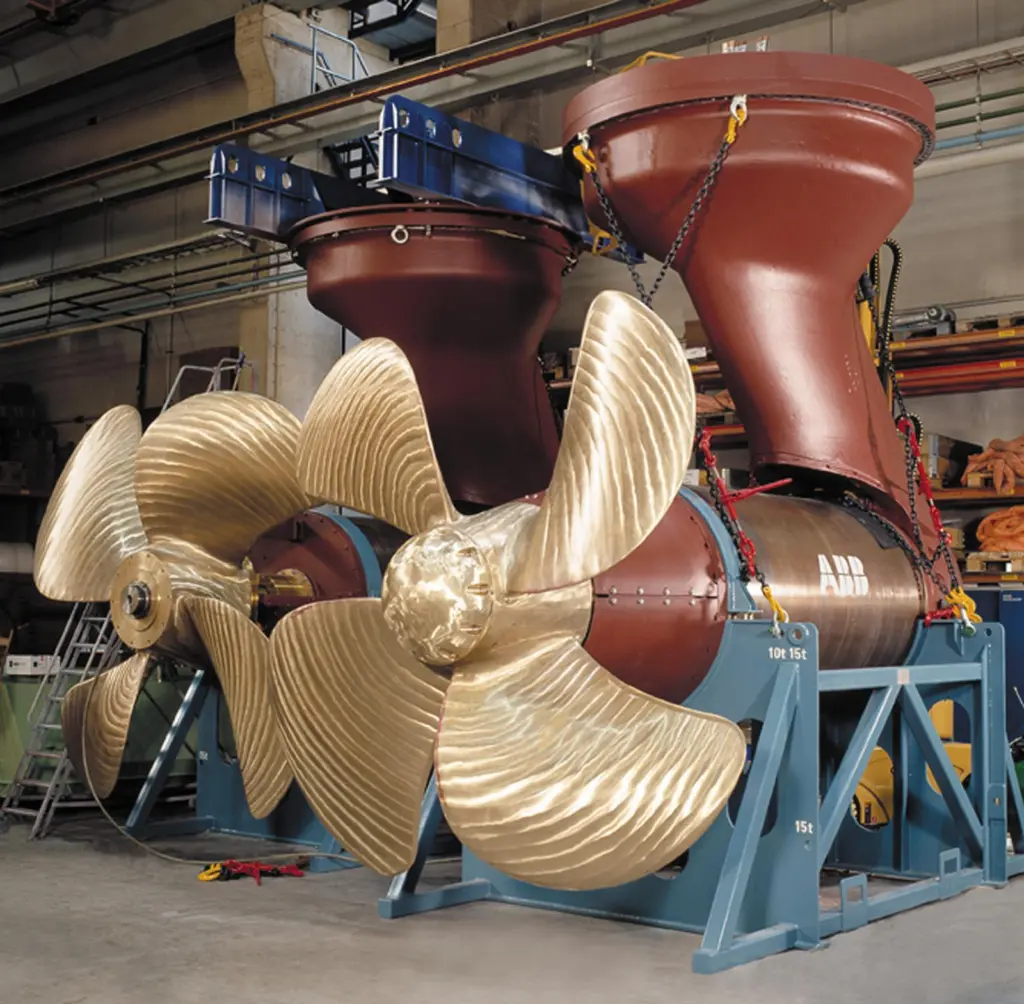 Azipod C propulsion units, as fitted to a large wind turbine installation vessel