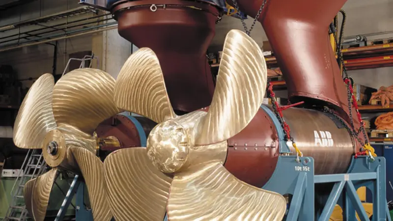 Azipod C propulsion units, as fitted to a large wind turbine installation vessel