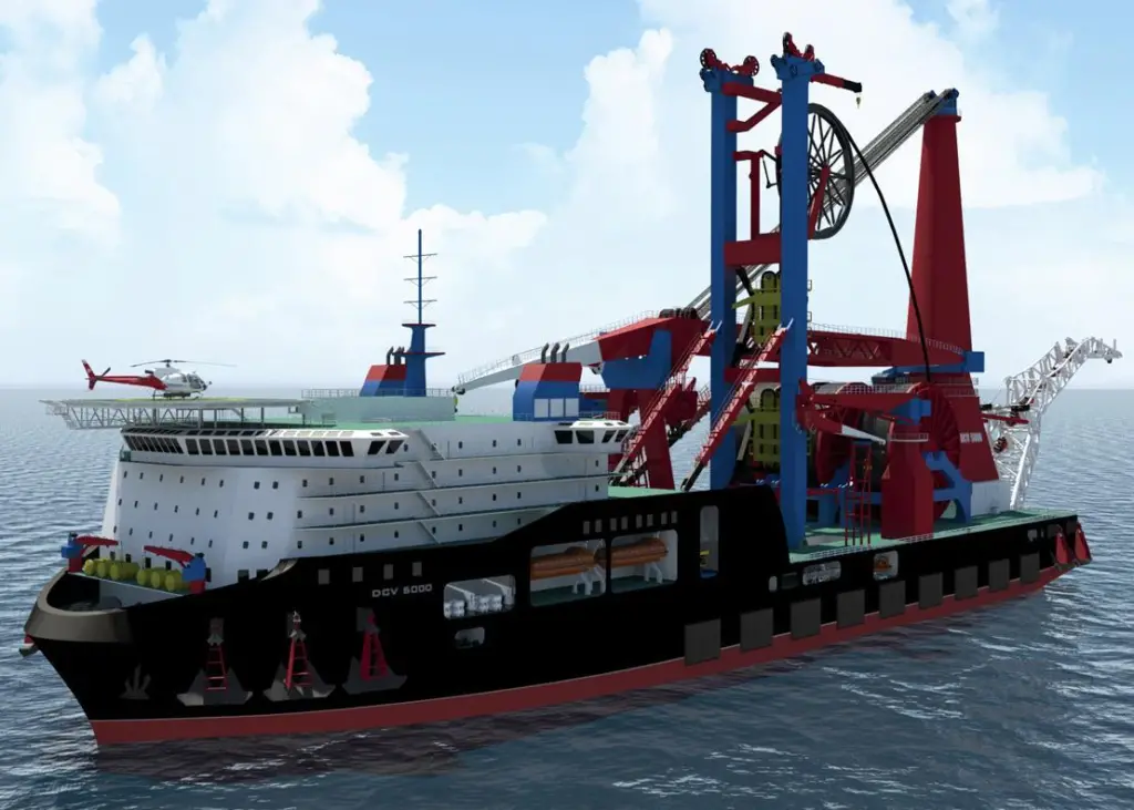 The vessel is designed for pipelaying, heavy lifting and subsea construction operations
