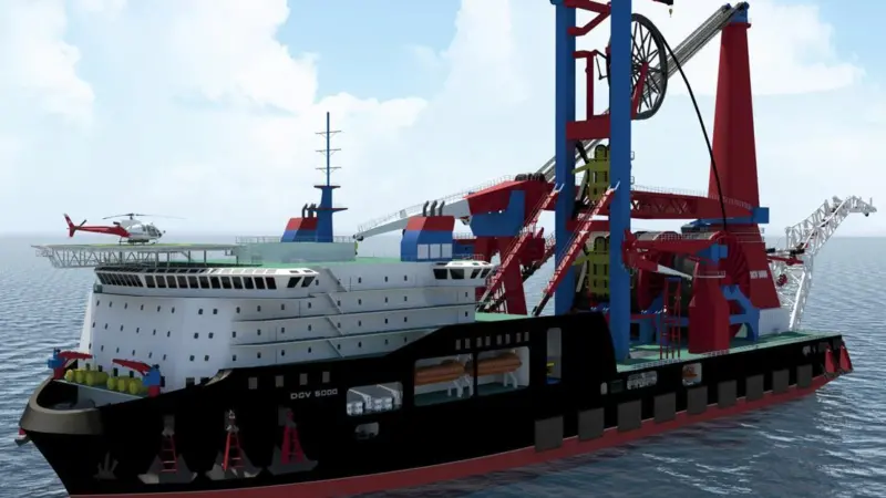 The vessel is designed for pipelaying, heavy lifting and subsea construction operations