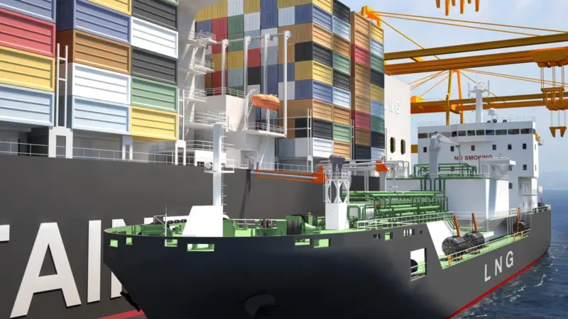 The "pioneering" vessel will be powered by three 8-cylinder Wärtsilä 20DF dual-fuel engines capable of operating on either gas or diesel fuels