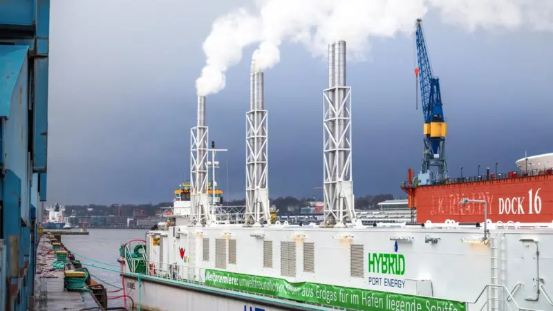 LNG barge 'Hummel' during full load test trials at 7.5MW