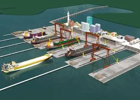 The Sullivan Island dry docking facility is being built on reclaimed land off Port of Spain