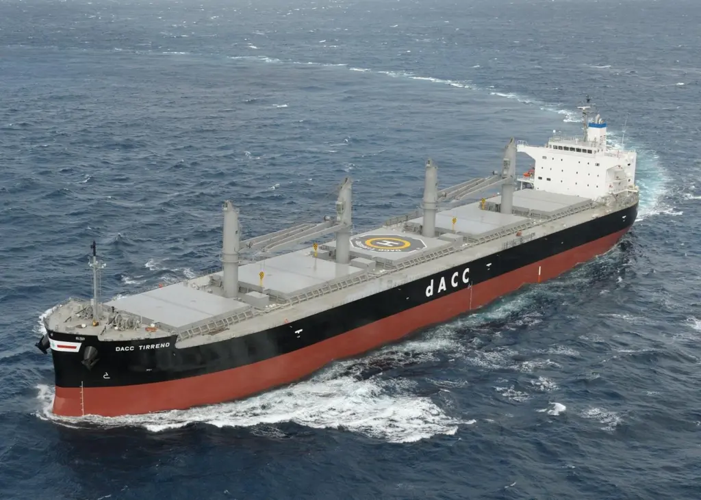 The 'DACC Tireno', delivered at Oshima yard in Japan, is the first of four Supramax sisterships