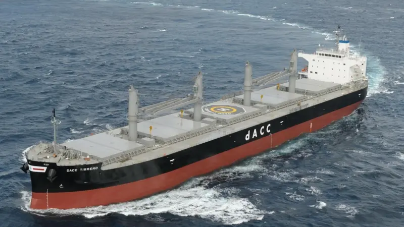 The 'DACC Tireno', delivered at Oshima yard in Japan, is the first of four Supramax sisterships