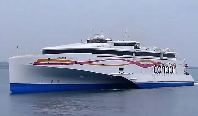 The 'Condor Liberation' was built by Austal two years ago 'on spec' before being bought and customised by Condor Ferries