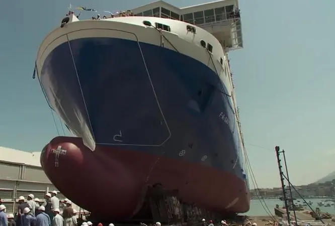 The 133m F. A. Gauthier has been built with energy savings and low environmental impact in mind. Photo: Fincantieri