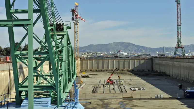 Drydock 10 at Marseille, said to be the world’s third biggest, is being refurbished to accommodate large cruise ships and other vessel types (photo: port of Marseille Fos)