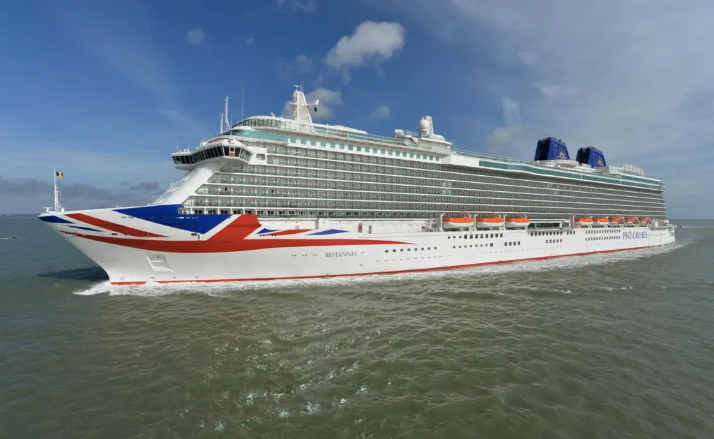 Southampton homecoming for the Italian-built Britannia, seen arriving prior to official naming in March. Photo by James Morgan.
