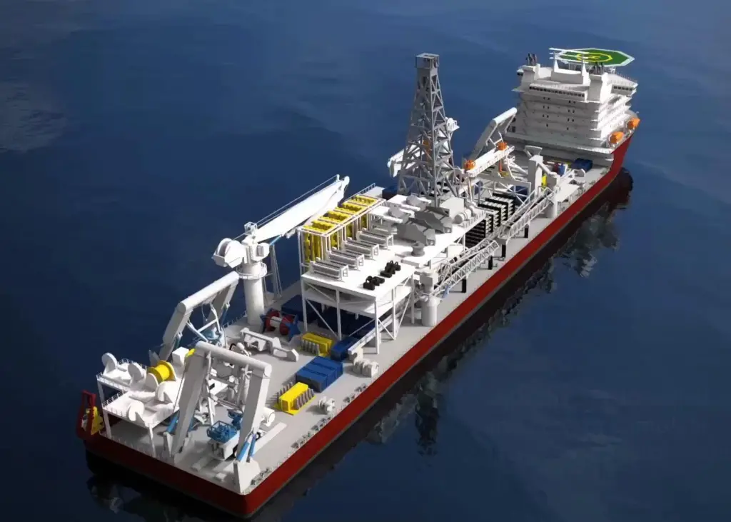 The 227m seabed mining vessel has a beam of 40m and has been designed by Singapore's SeaTech Solutions