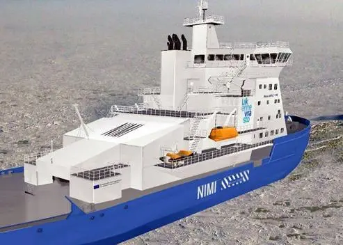 The icebreaker under bid will use different fuel and be more powerful than its design counterpart under construction in Finland
