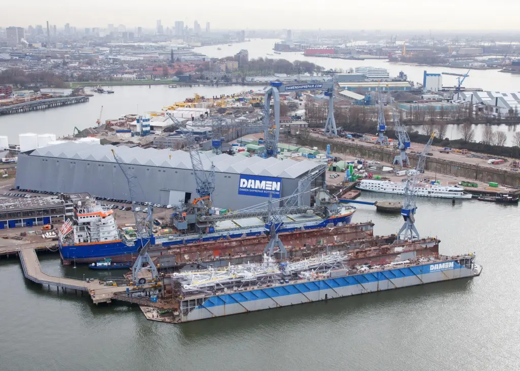 Enhancements to 'Stornes' rock-dumping tower were carried out at Damen Shiprepair & Conversion Rotterdam