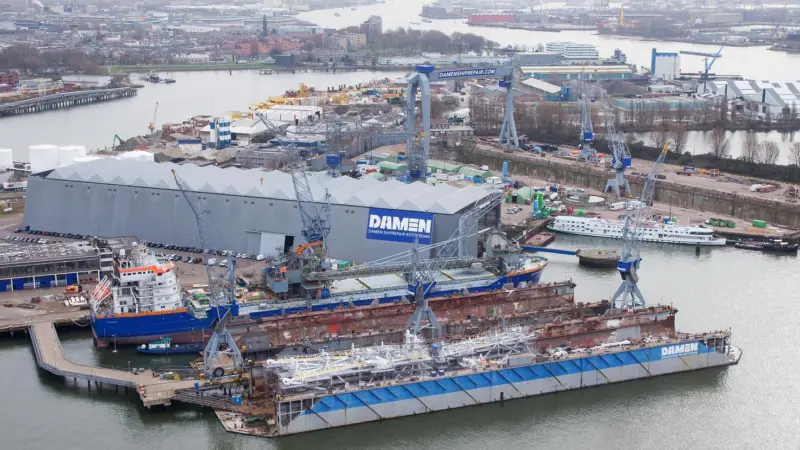 Enhancements to 'Stornes' rock-dumping tower were carried out at Damen Shiprepair & Conversion Rotterdam