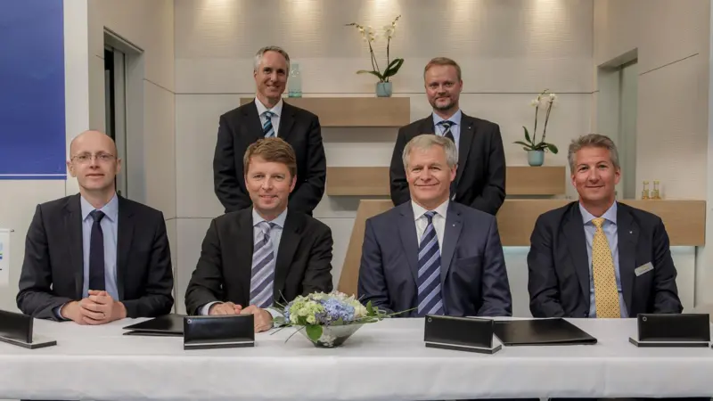 Left to right: Dr. Torsten Büssow, DNV GL’s Head of Fleet Performance Management; Albrecht Grell, Director of the Maritime Advisory division at DNV GL; Geir Boe, Vice President Marine Coatings at Jotun; and Stein Kjølberg, Global Sales Director,...