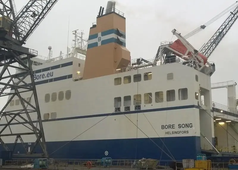 The scrubber was retrofitted to ‘M/V Bore Song’ in a dry-docking operation that took just 14 days