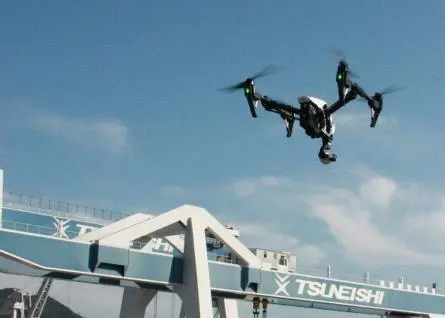 Forty flights over four days confirmed the usefulness of drones to Tsuneishi's shipbuilding process