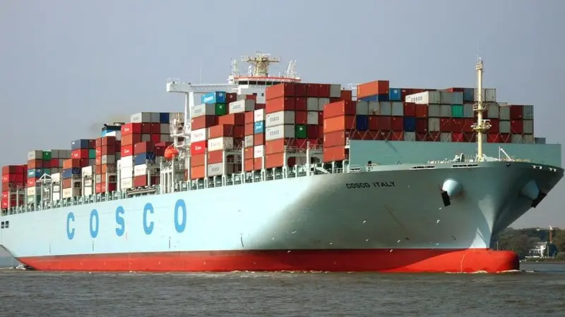 ‘Cosco Italy’ on the river Elbe Photo: Buonasera/Wikimedia CC BY-SA 3.0