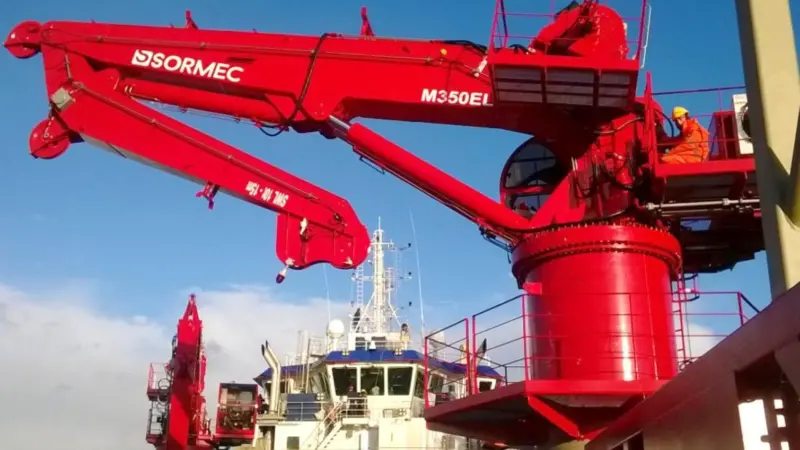 The Sormec M350/EL crane is particularly popular with offshore vessels