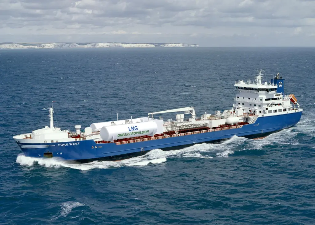 Furetank vessel 'Fure West' is undergoing an in-hull retrofit to Caterpillar's dual-fuel engine platform