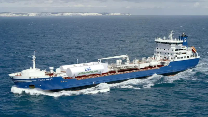 Furetank vessel 'Fure West' is undergoing an in-hull retrofit to Caterpillar's dual-fuel engine platform