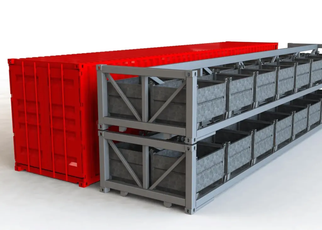 Macgregor’s new 40ft flat rack loose lashings storage system