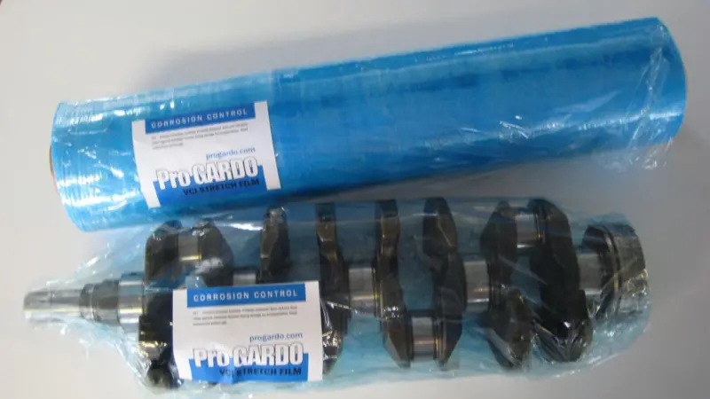 ProGARDO shrink wrap film is impregnated with VCI chemicals, making it ideal for wrapping components or complete plant and machinery