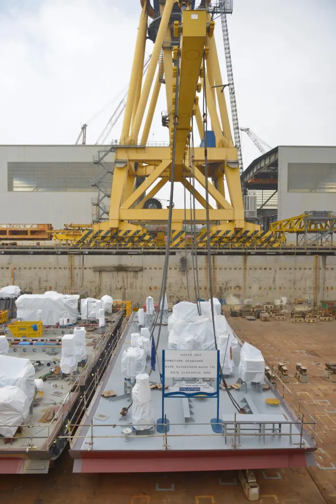 The keel of the first of two ultra-luxury cruise ships that Fincantieri will build for Seabourn has been laid