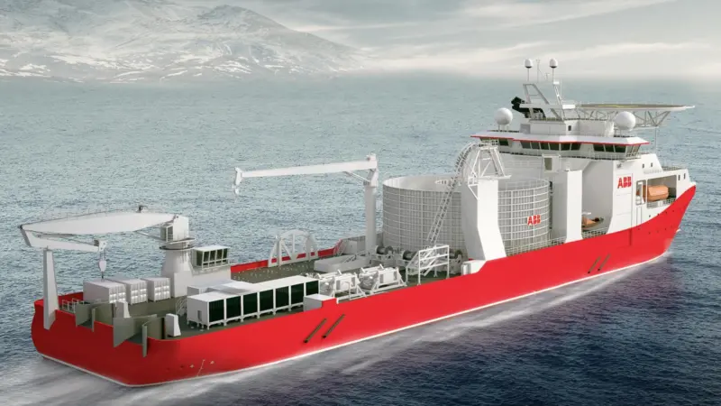 The 140m cable layer features an integrated automation and diesel-electric propulsion package, including energy storage for back up in cable loading and propiulsion assistance