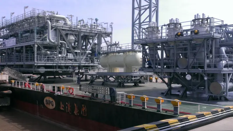 Wärtsilä's regasification module seen here with storage tank and filter/heater module