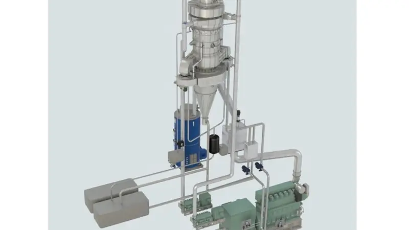 Clean Marine’s system is a ‘Multistream’ scrubber designed to clean 30,000kg of exhaust per hour