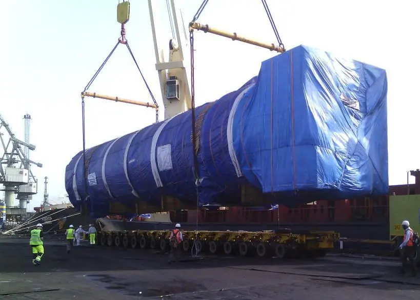 One of three 770m3 double-walled, vacuum-insulated C-tanks on its way from Kandla to the USA (photo provided by INOXCVA)
