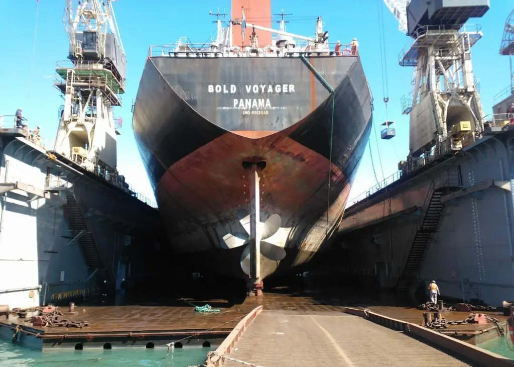The 195m 'Bold Voyager' is the largest vessel to be lifted by EBH Namibia