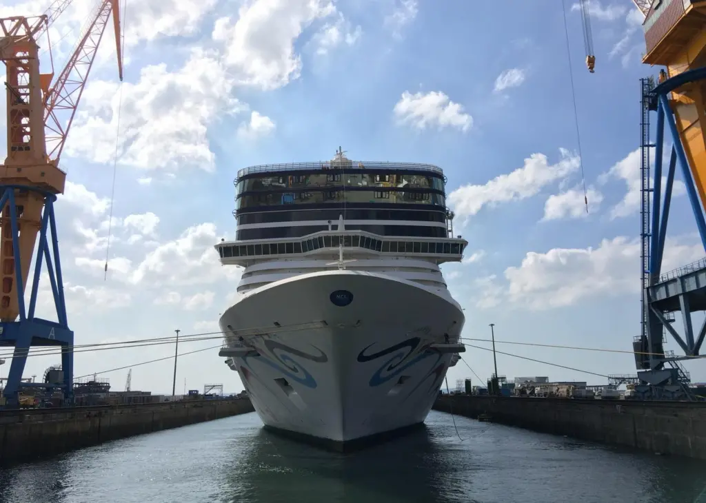'Norwegian Epic' will remain in Damen's largest drydock until 18 October