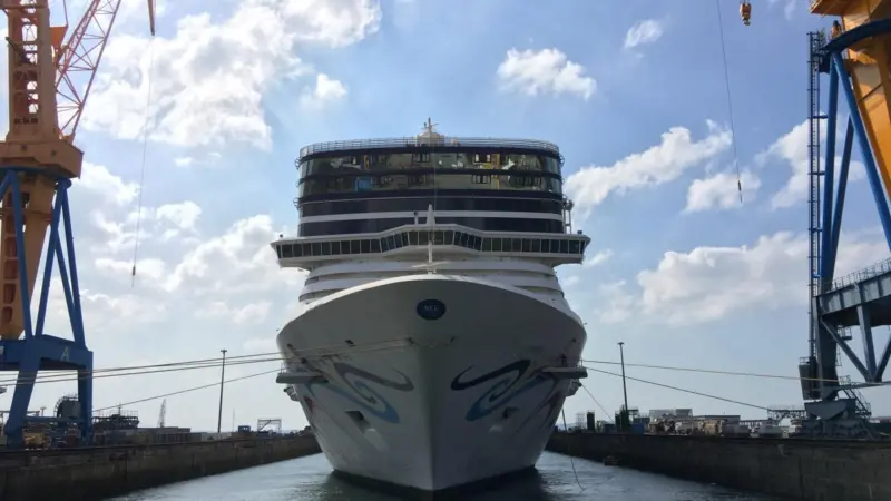 'Norwegian Epic' will remain in Damen's largest drydock until 18 October