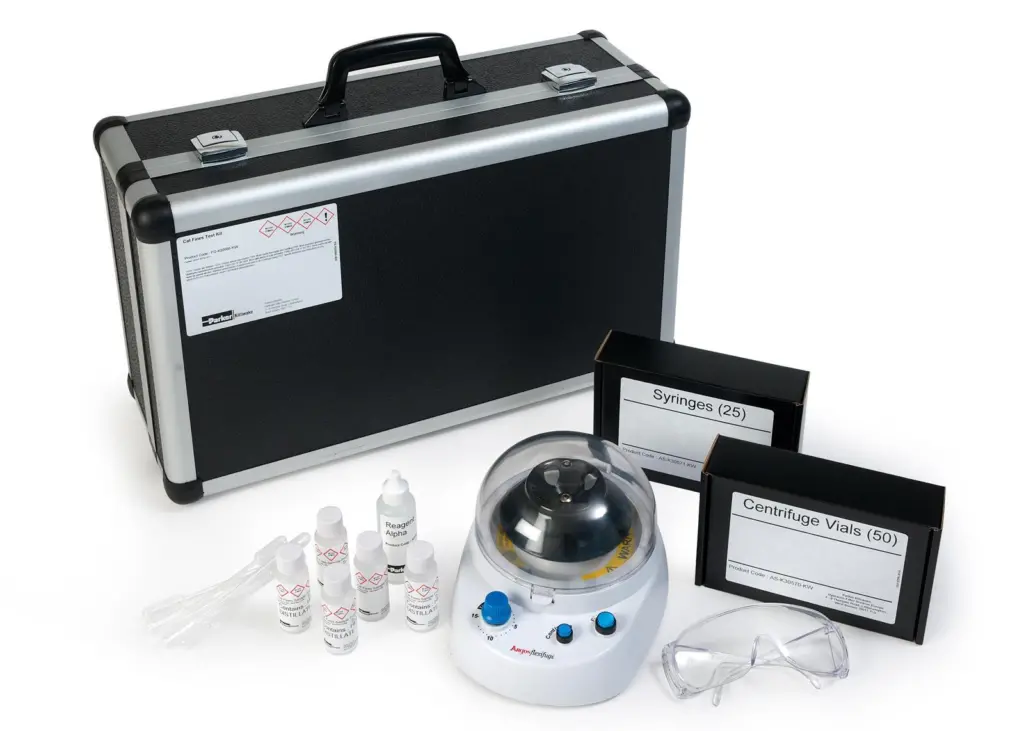 The new Parker Kittiwake cat fines test kit gives results in minutes rather than requiring samples to be sent for laboratory analysis