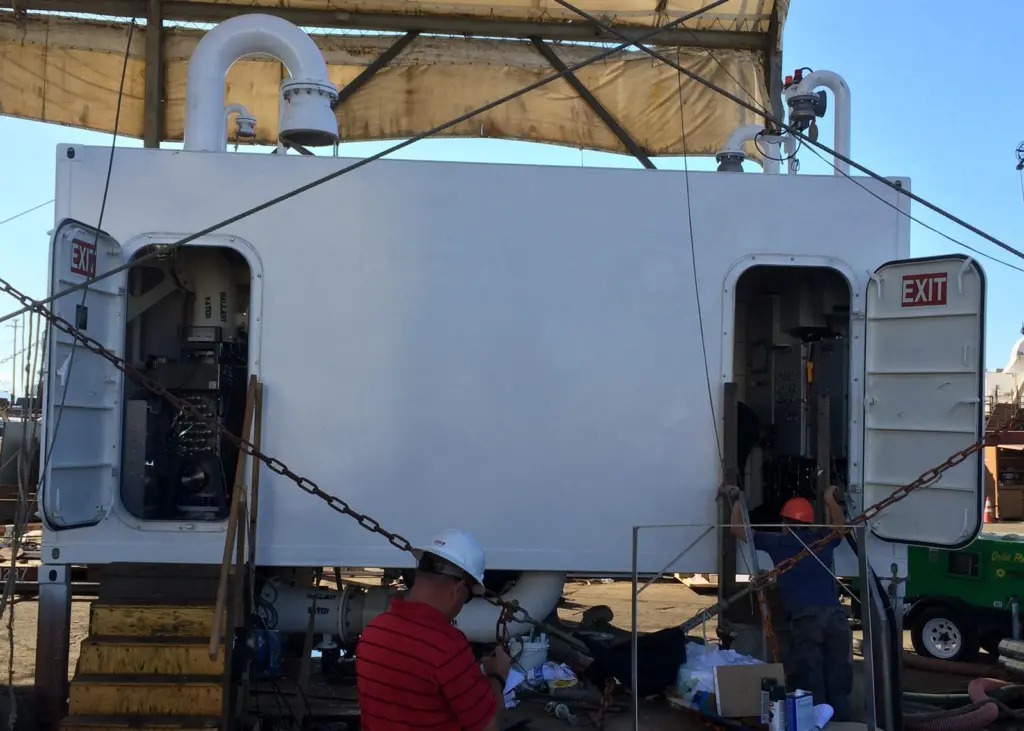 The BWMS module under construction prior to delivery