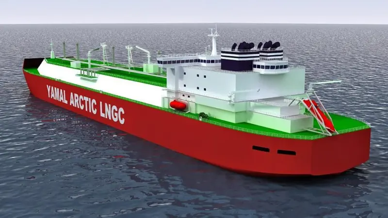 The 15 gas carriers with high icebraking class and heavy winterization will be dual classed by Bureau Veritas and the Russian Register (picture courtesy of DSME)
