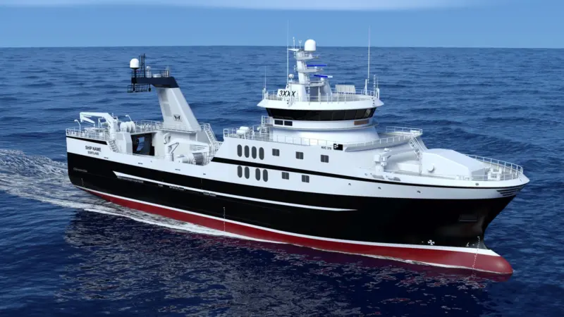 The NVC 370 design stern trawler under construction for Norwegian owner Prestfjord Havfiske in Spain will feature a prototype permanent magnet winch and one of the first new B33:45 engines